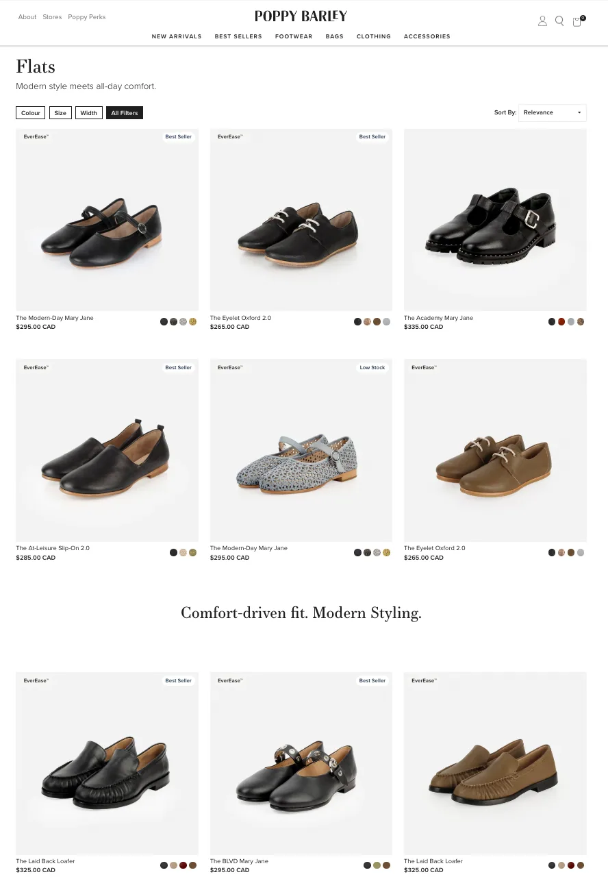 Poppy Barley collection page merchandised with Kimonix